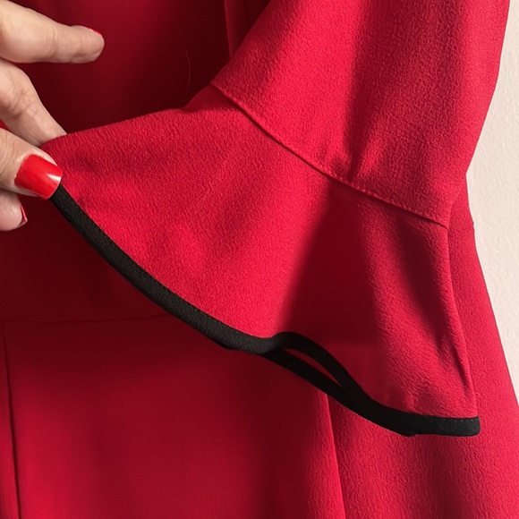 Bnwot Nanette Nanette Lepore sz4 red dress with black trim - Picture 6 of 6